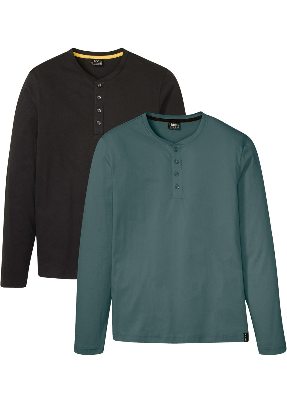 Lot de 2 T-shirts Henley confort pour le ventre
