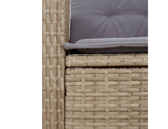VIDAXL - Banc de jardin Banc inclinable de jardin avec coussins beige résine tressée