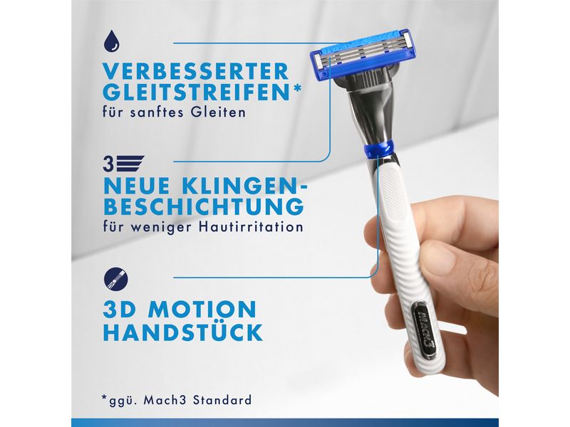 Gillette Rasierklingen Mach3 Turbo 12 Stück Ersatzklingen mit Gleitstreifen für ein sanftes Gleiten und neuer Klingenbeschichtung
