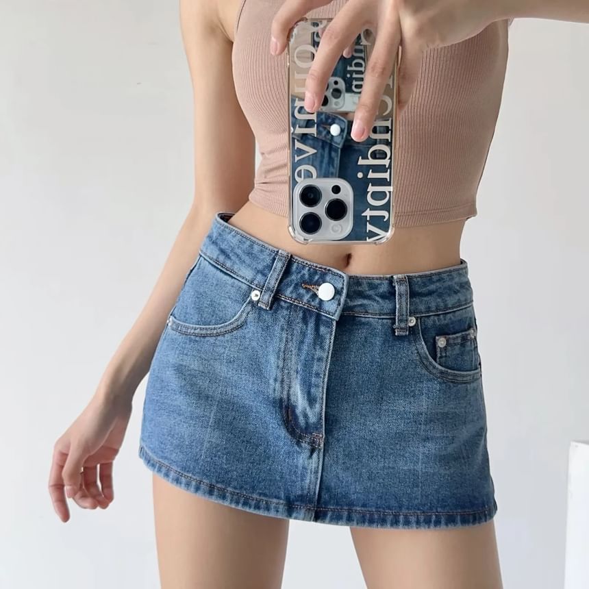 Opuscule - Denim minirok met lage taille