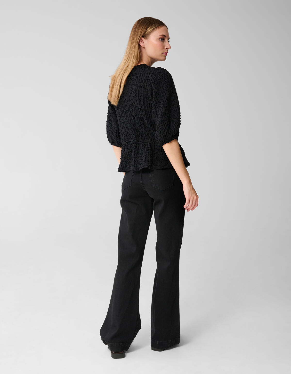 Flared Fit Jeans Zwart