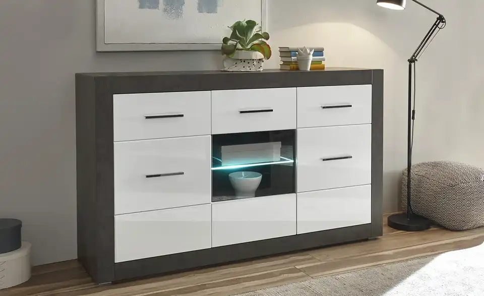 Sideboard Etero mit Glaseinsatz