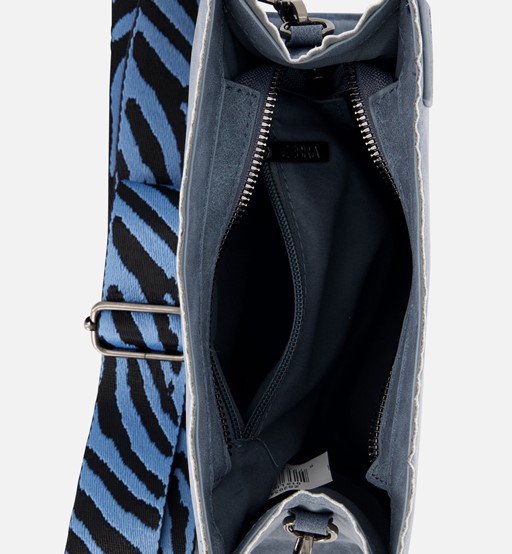 Zebra Merel Schoudertas blauw Imitatieleer