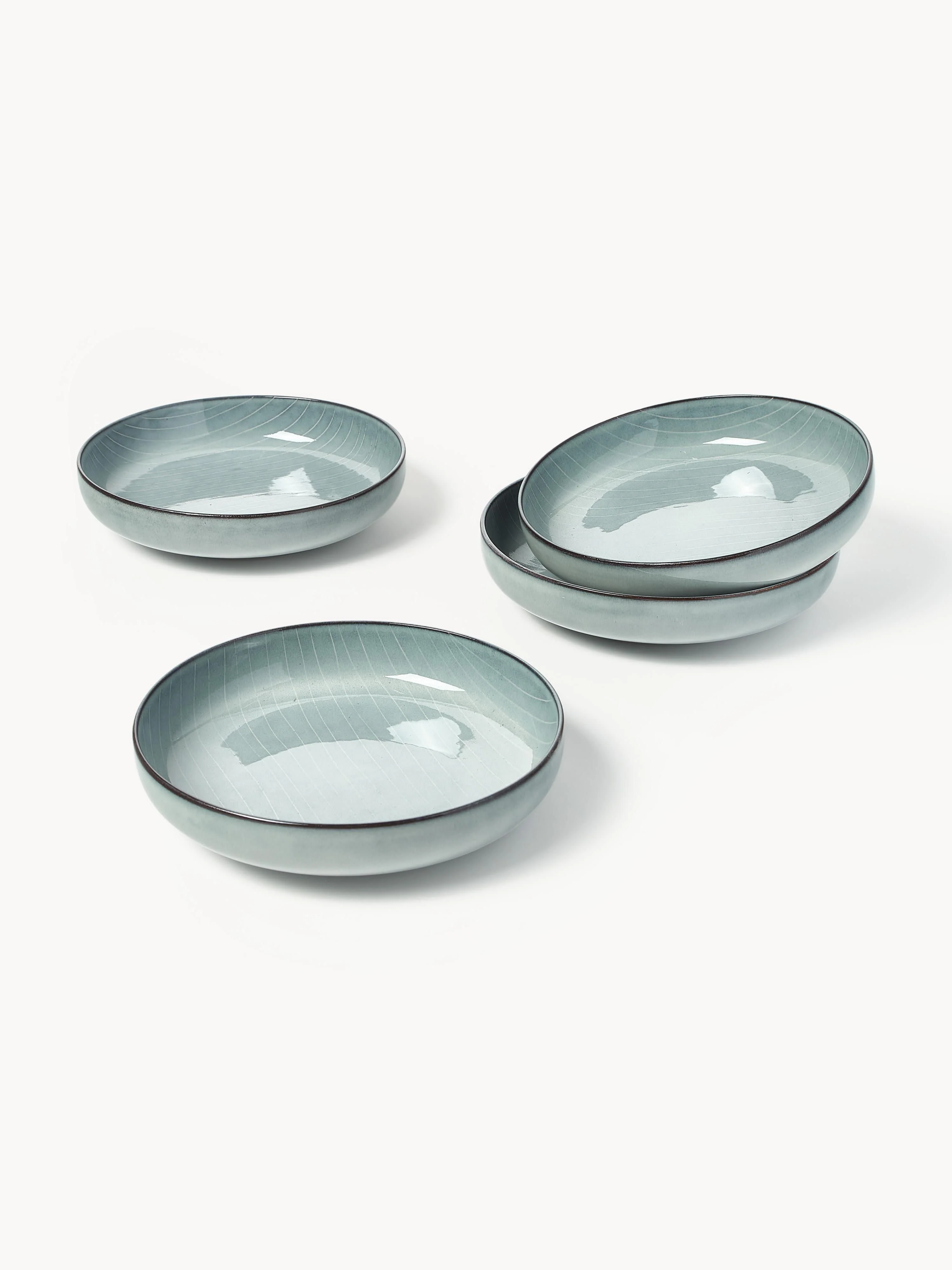 Handgemaakte schalen Nordic Sea, Ø 22 cm, 4 stuks