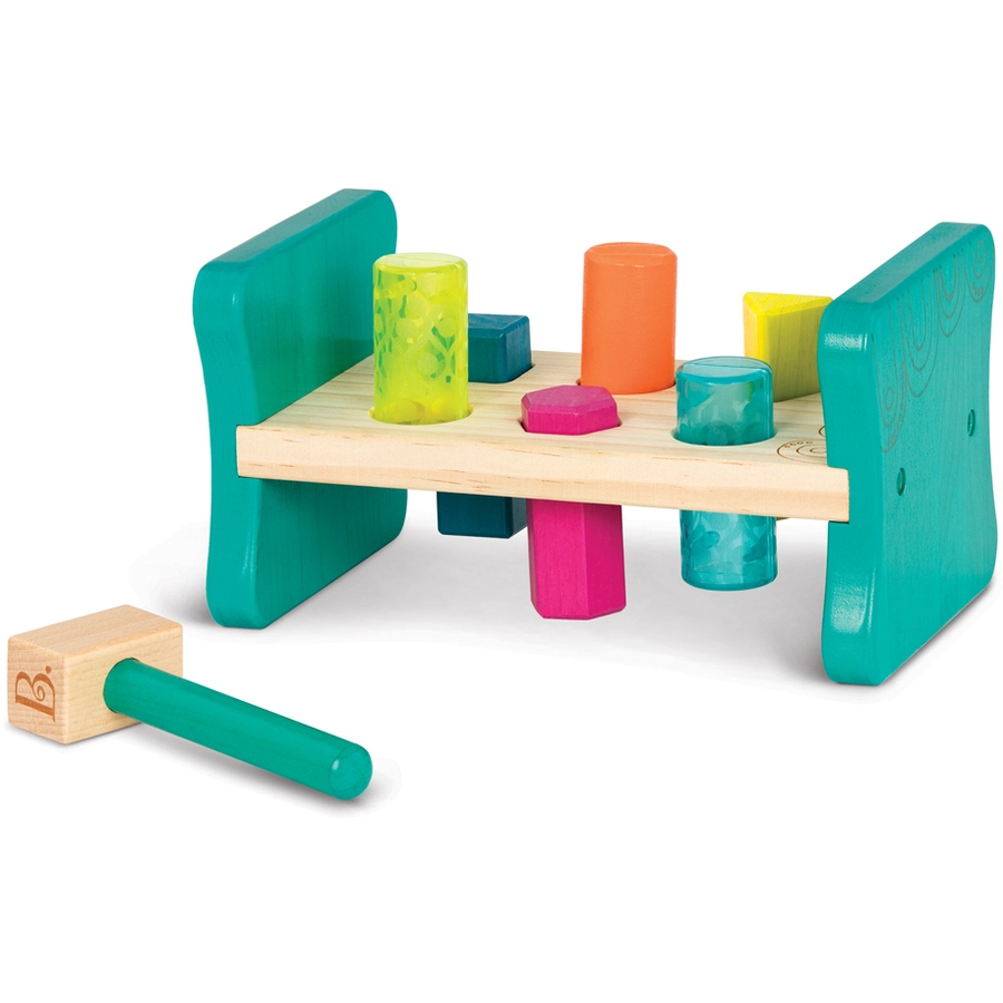 B.TOYS B. Pound & Play - Buntes Steckspiel mit Hammer Mehrfarbig