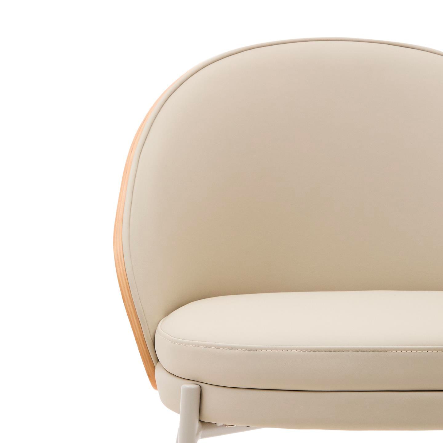 Kave Home Stuhl EAMY Lederlook beige/braun/beige