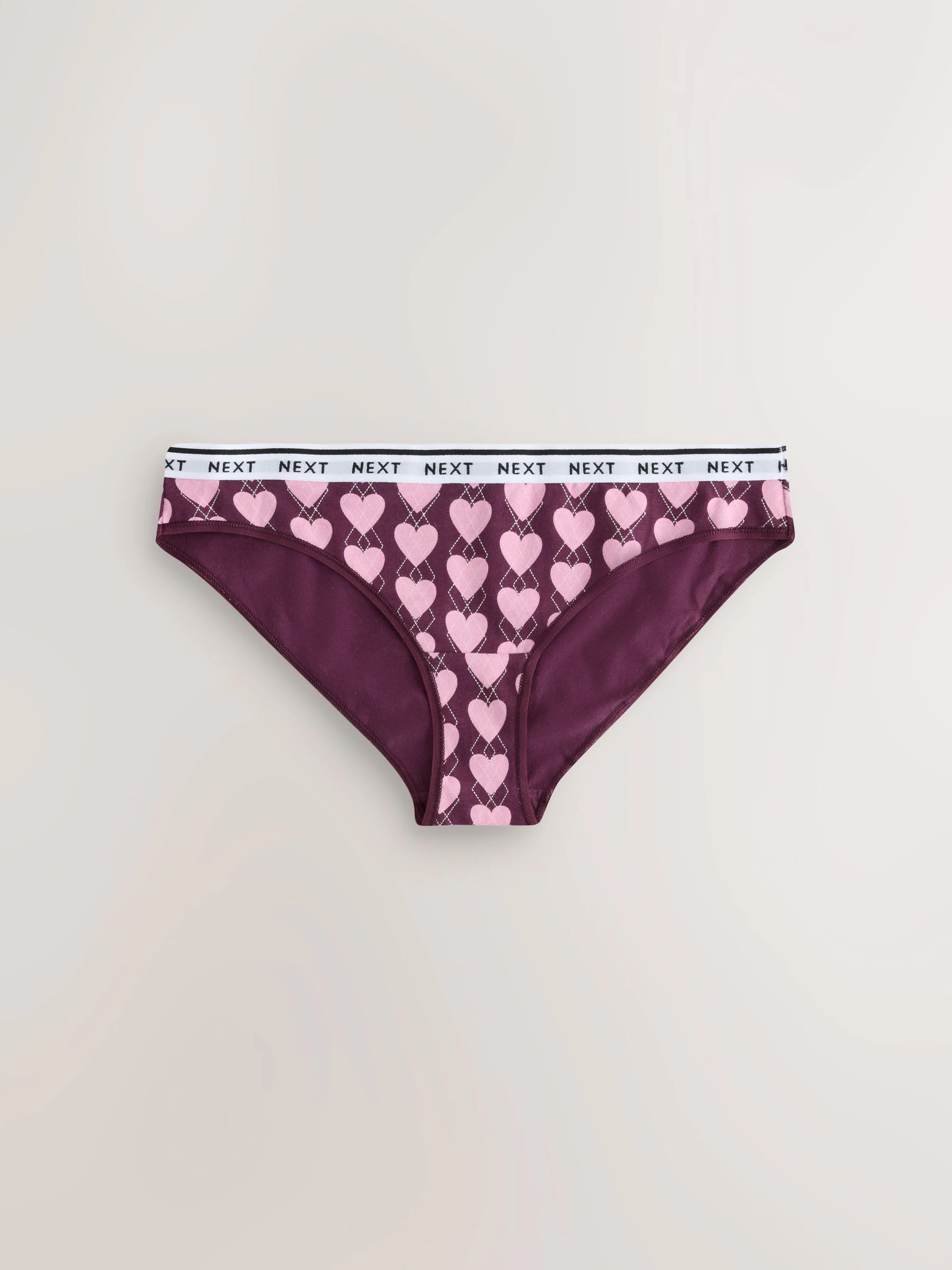Marineblauw argyle ruit - 4 Katoenen slipjes met logotailleband