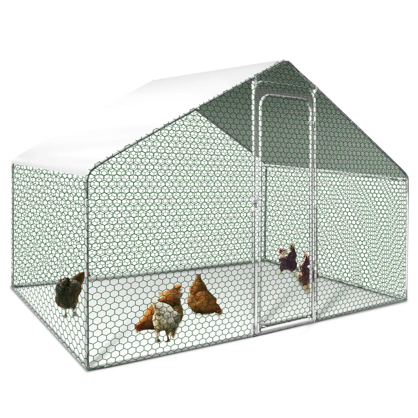 Enclos poulailler 3 m² parc grillagé 2,20x1,4 M acier galvanisé
