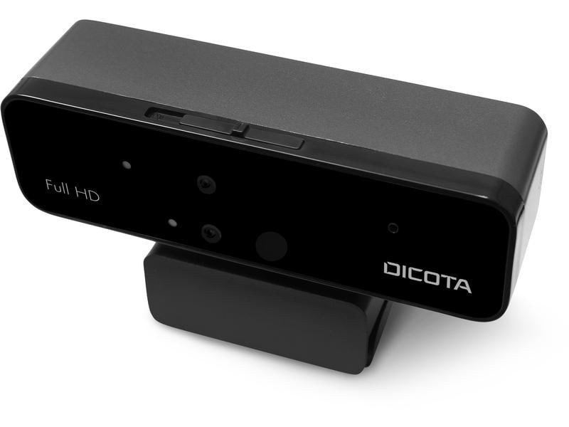 DICOTA Webcam PRO Face Recognition Full HD Webcam mit integrierten optischen und Infrarot-Sensoren Windows Hello