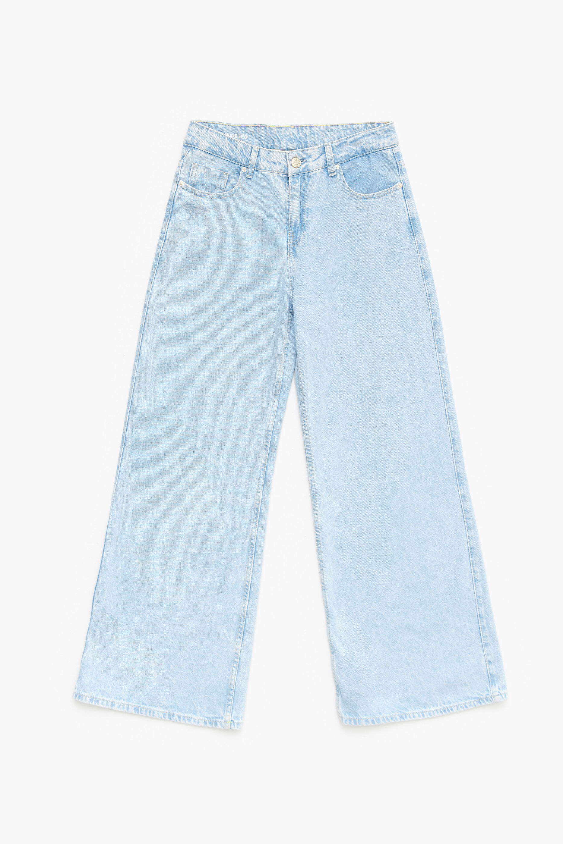 CALÇA LARGA - Calça jeans azul de perna larga