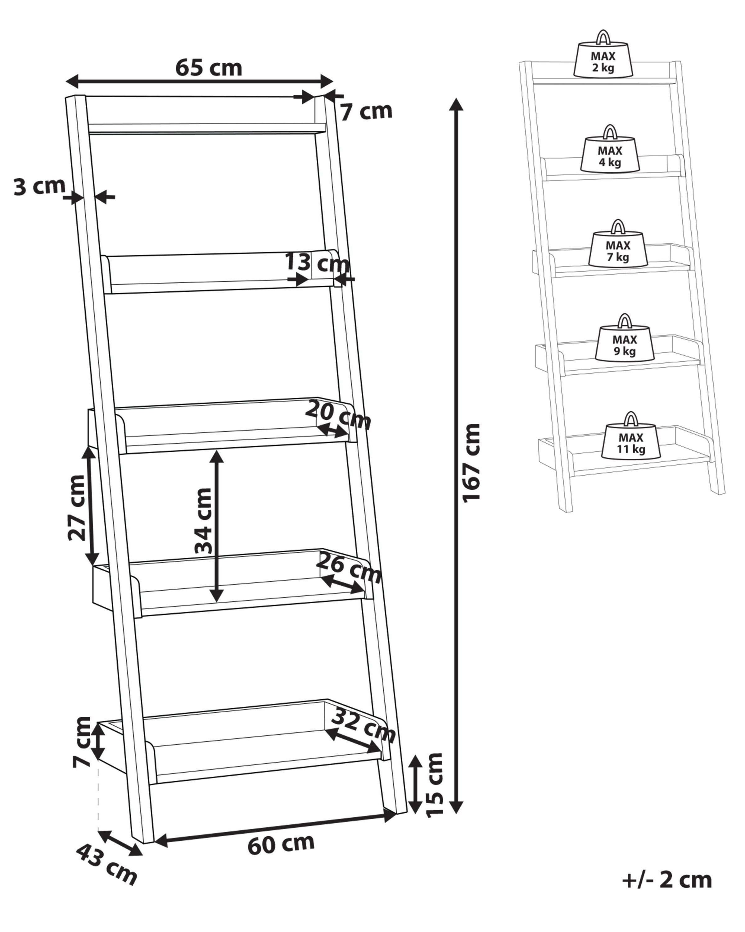 Opbergkast met 5 planken MOBILE TRIO 167 cm Lichtbruin