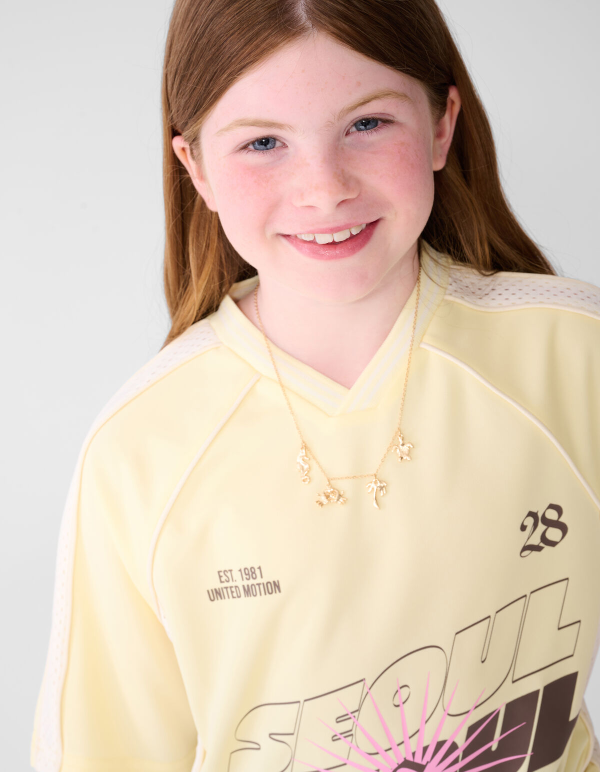 Oversized Fit Seoul Baseball T-shirt Lichtgeel