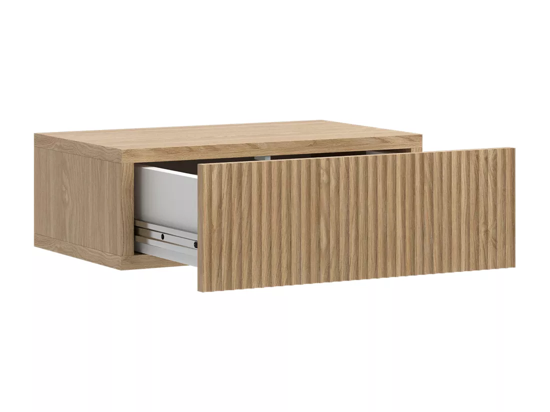 Table de chevet - 50cm - avec tiroir - suspendu - chêne - NOLIE