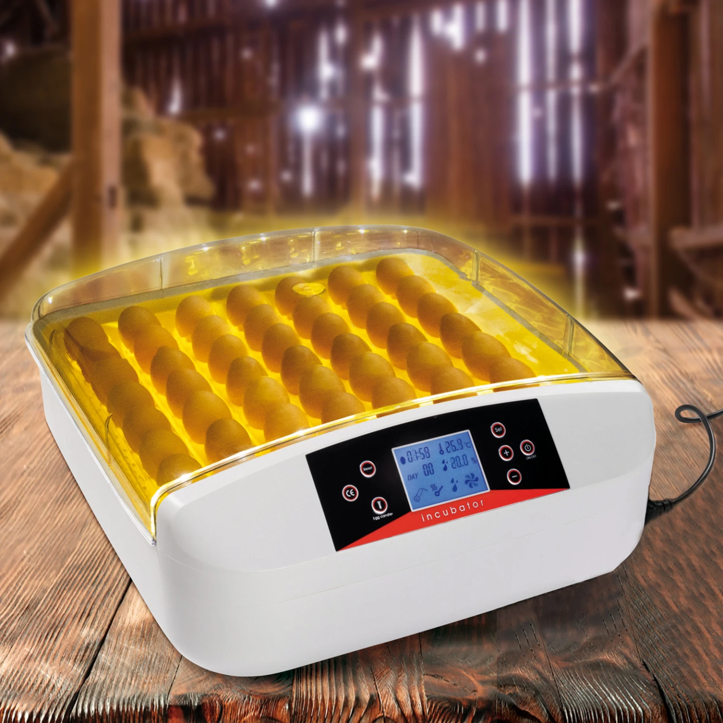 Couveuse PRO automatique 56 oeufs éclairés incubateur autonome avec LED mire oeufs