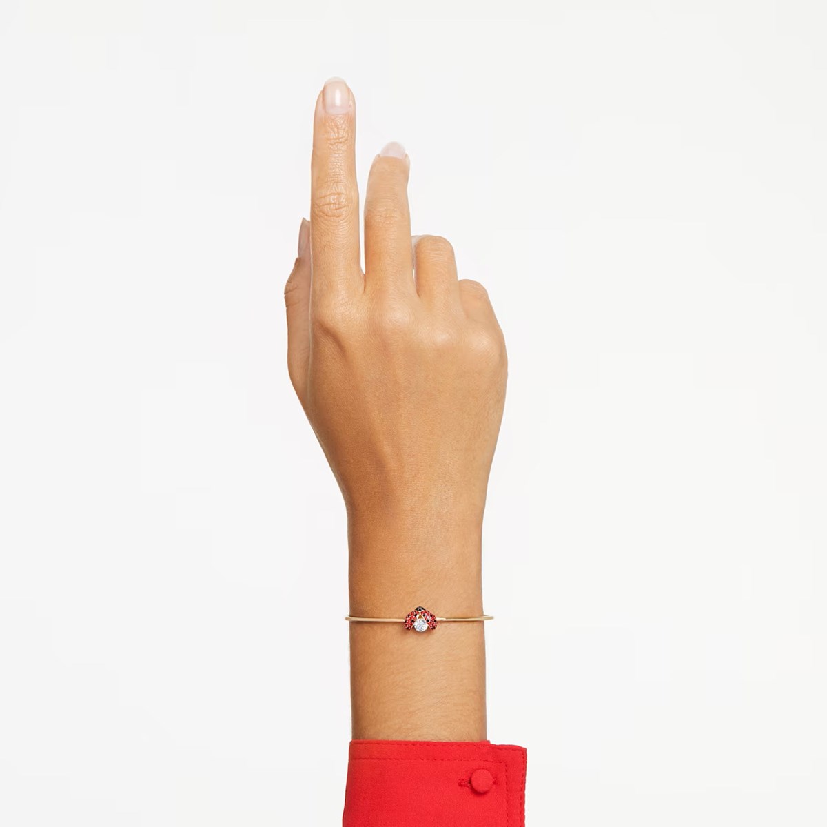 Bracelet jonc Swarovski Idyllia coccinelle rouge