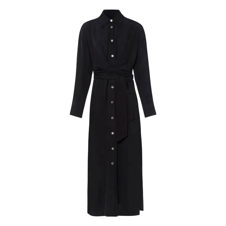 Rodebjer Robe Boutonnée Twill | Noir