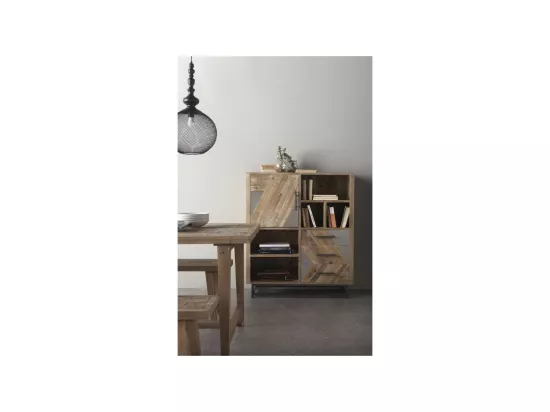 Vaisselier 5 niches 3 tiroirs Bois/Métal - STRIKI
