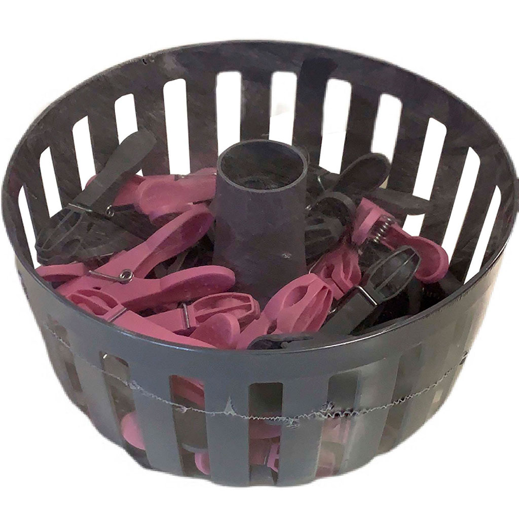 Lot de 30 pinces à linge avec panier suspendu 20x9x20cm