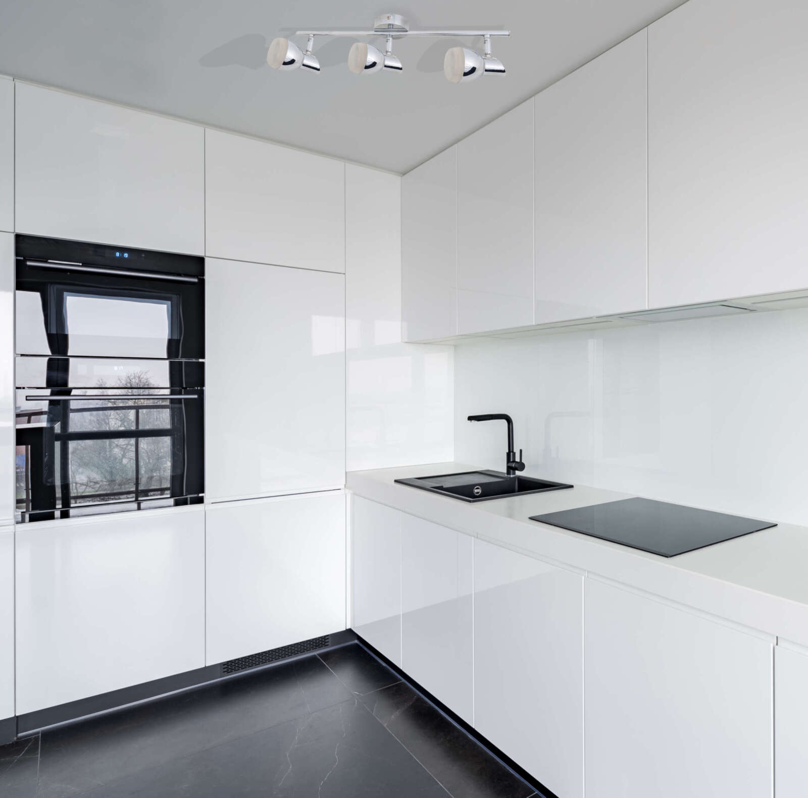 LED-Wand- und Deckenschiene CHROMEY - chromfarben - 3-flammig