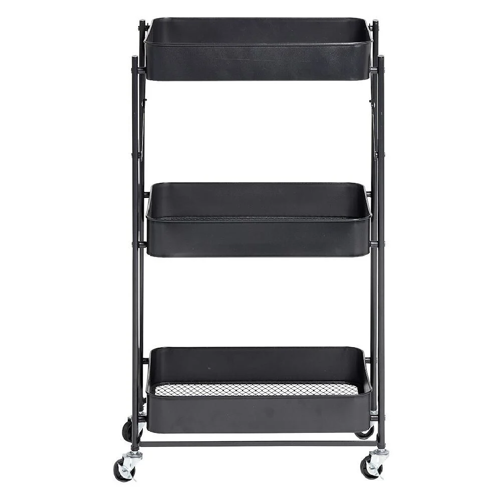 Desserte multi-usage pliable métal noir