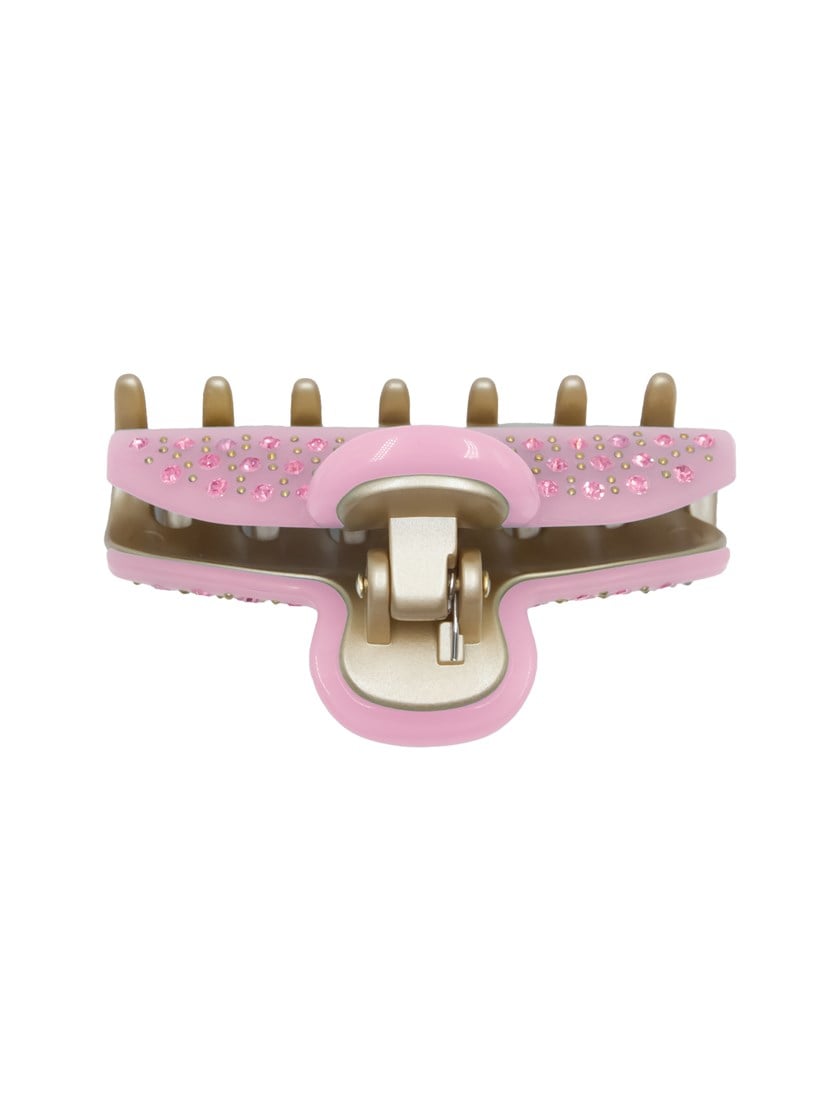 Hårklype med strass Quartz Pink