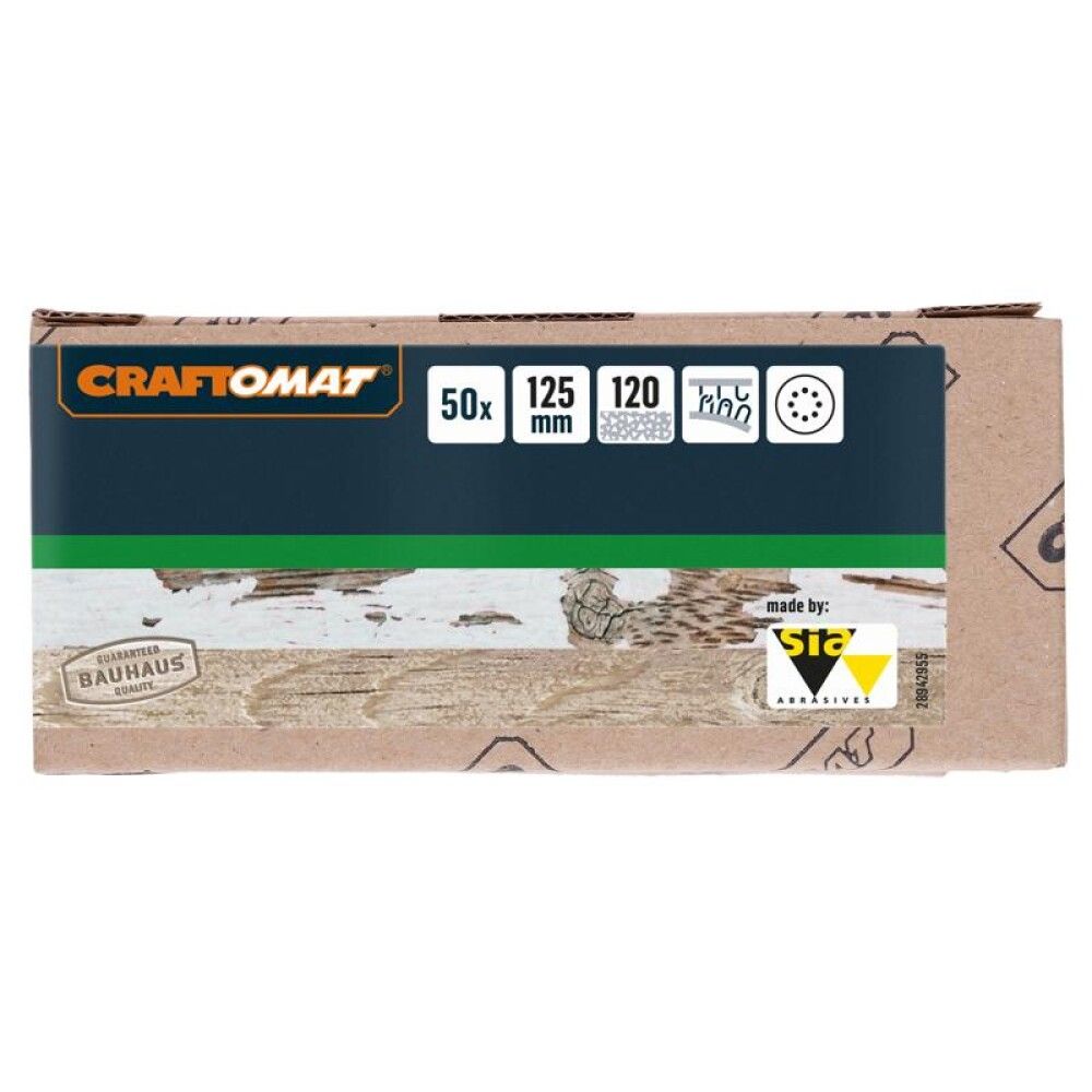 SLIPEPAPIR CRAFTOMAT Ø125MM K120 50STK
