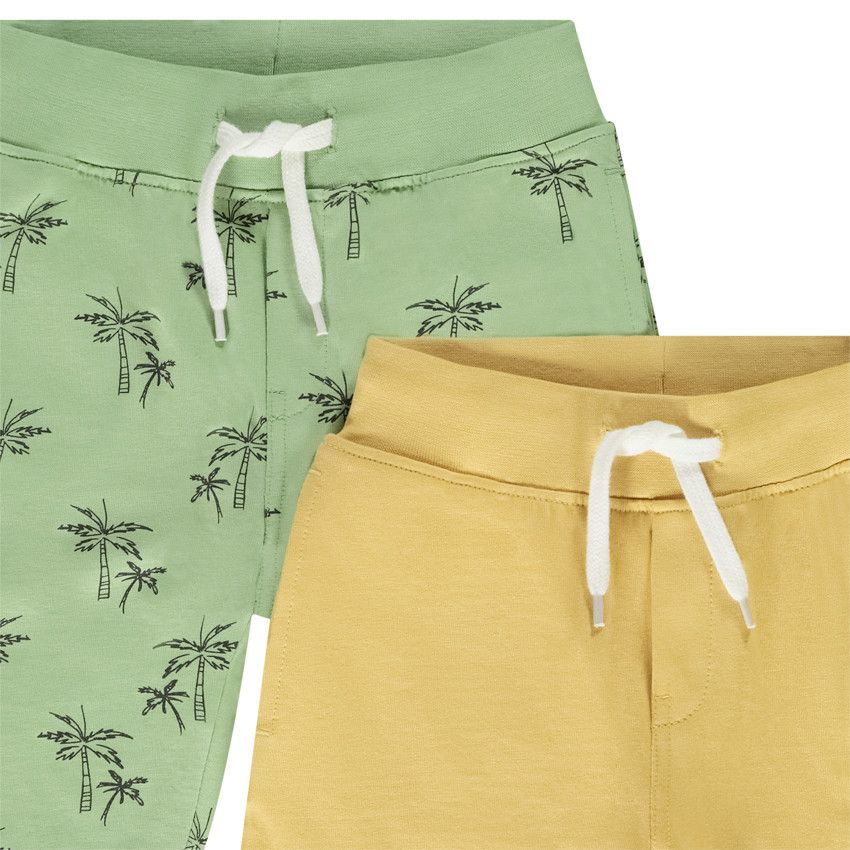Lot de 4 bermudas en molleton fantaisie pour garçon - Jaune
