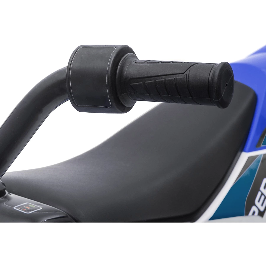 HOMCOM Kinder Elektromotorrad mit 2 abnehmbaren Stützrädern blau