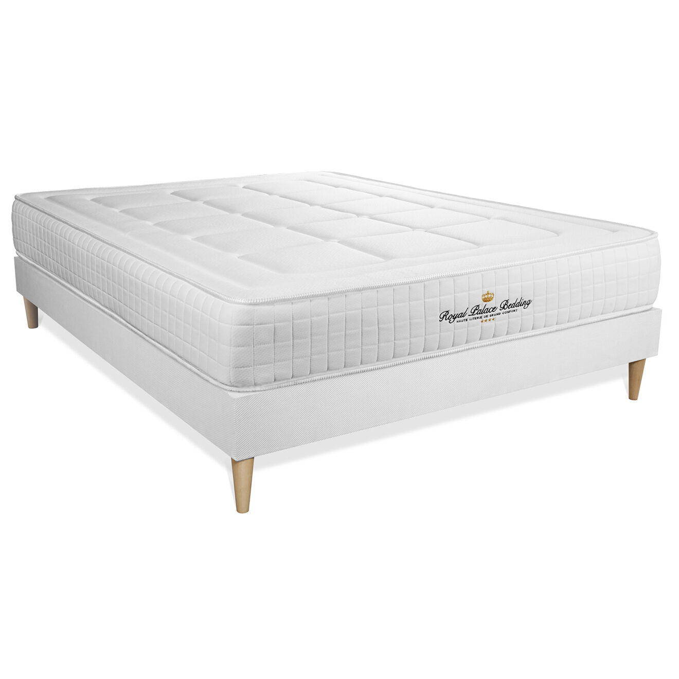 Royal Palace Bedding Ensemble matelas à mémoire de forme & sommier Balmoral blanc - 140x200 cm