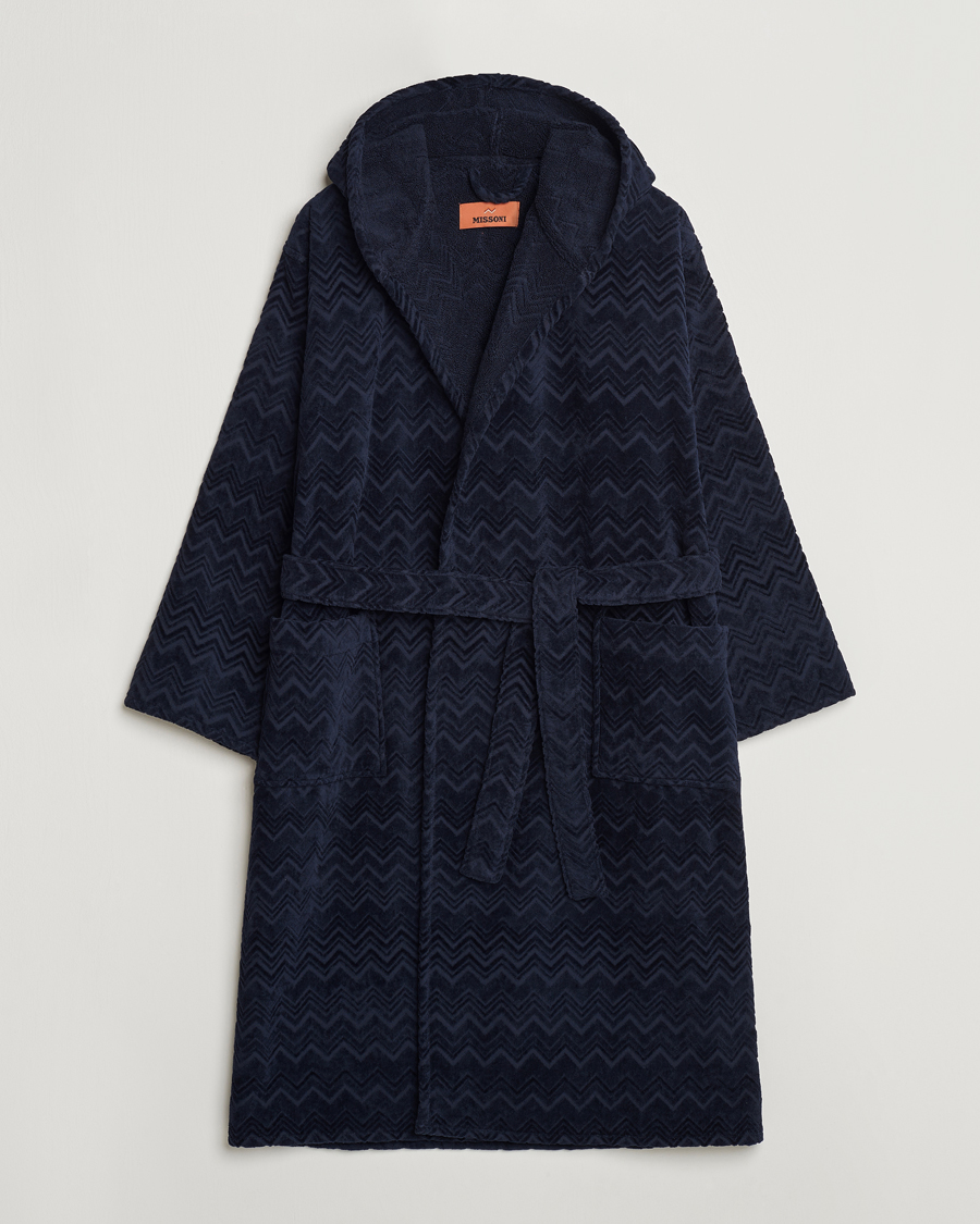 Missoni Home Chalk Bath Robe Navy