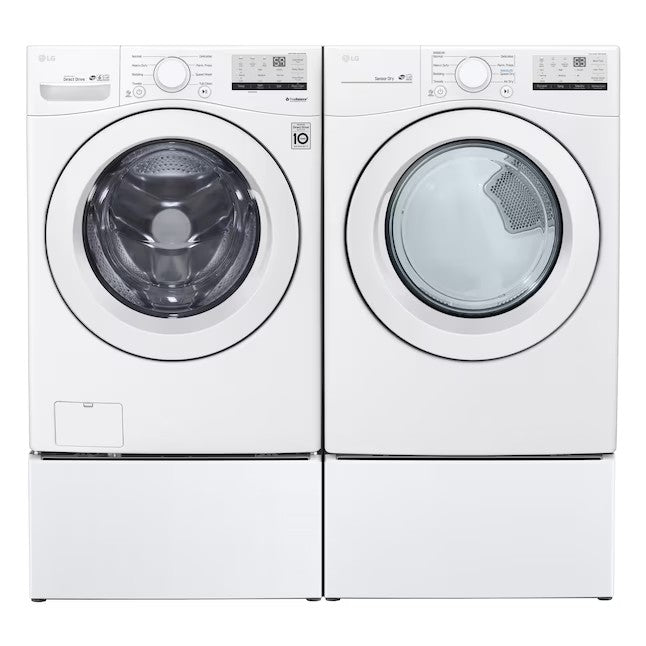 Secadora elétrica empilhável LG de 7,4 pés cúbicos (branca) com certificação ENERGY STAR.