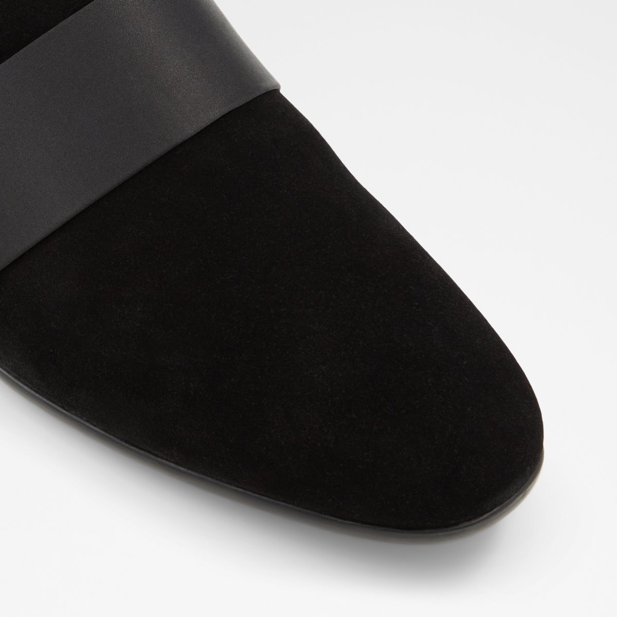 Asaria Black Leather Suede Men Loafers & Slip-Ons