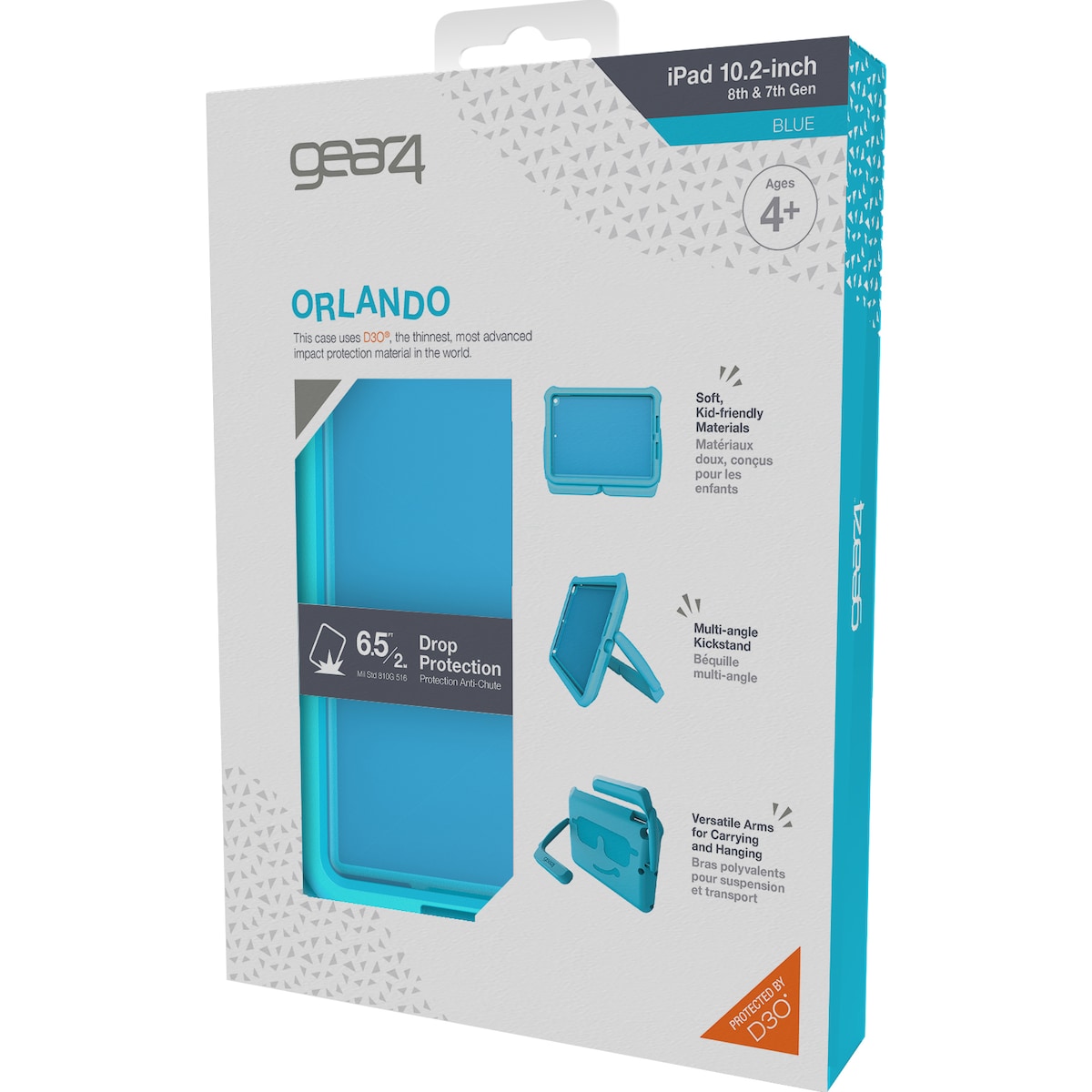 Gear4 D3O Orlando iPad 10.2 deksel til barn (blå)