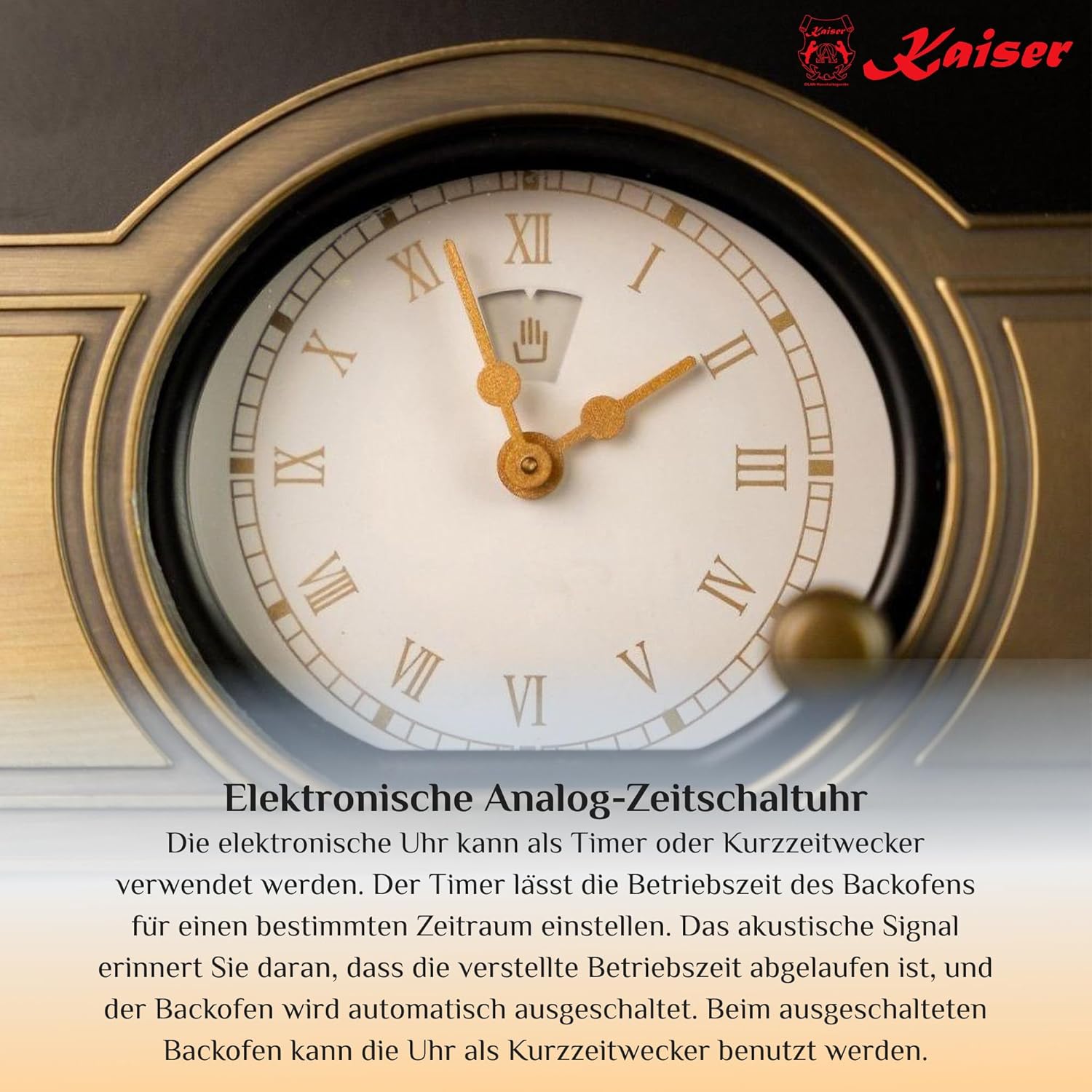 Kaiser Empire EH 6355 Schwarz Exklusiver Nostalgie Backofen 60 cm Autark • Selbstreinigender Elektrobackofen 67L • Einbau-Backofen mit Drehspieß, Heißluft, Grill • Retro Design mit modern Technologie