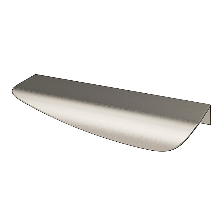 Poignée de meuble Incurvé GoodHome Mehaban effet satin gris l.120mm x l.44mm x H. 13mm entraxe 96mm