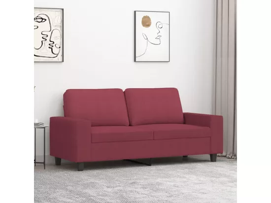 Canapé à 2 places Rouge bordeaux 140 cm Tissu