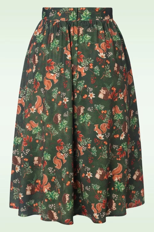 Vixen Woodland Creatures swing rok in bosgroen