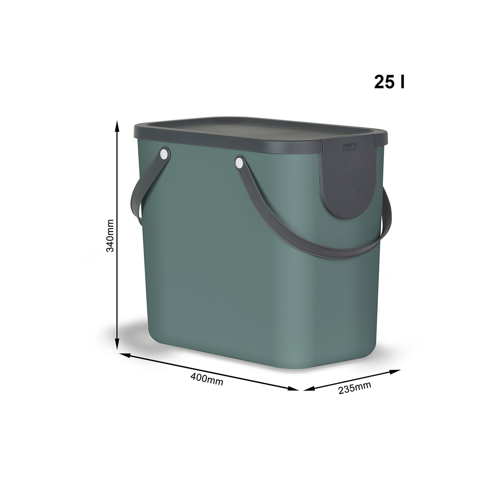 (4er Set) ALBULA Mülltrennungs System Recycling Abfall Organizer Behälter inkl. Sticker (1041599999AZ) - Bunt