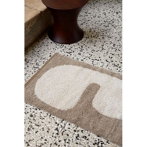ferm LIVING Lay Bademåtte, Dark Taupe /Off-White, 25x70 cm
