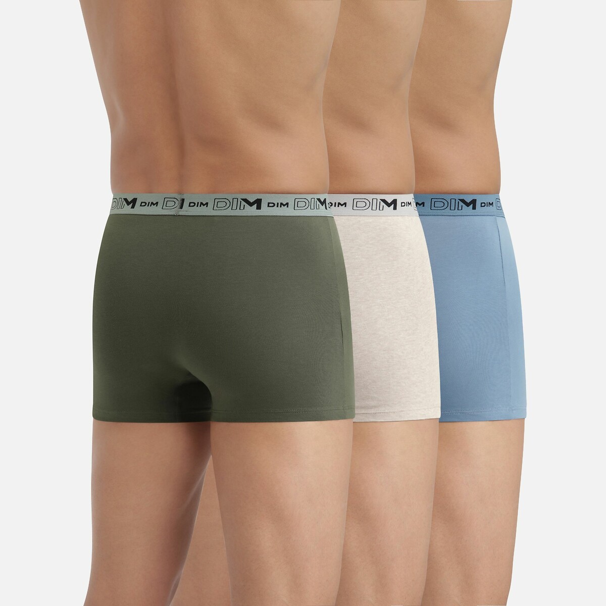 DIM<br>Conjunto de 3 cuecas boxer de algodão elástico