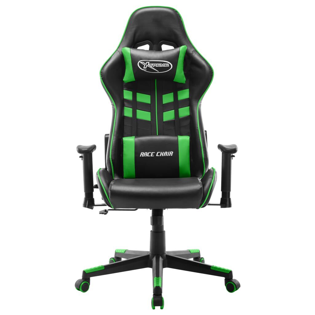 vidaXL Gaming stoel, zwart en groen, kunstleer