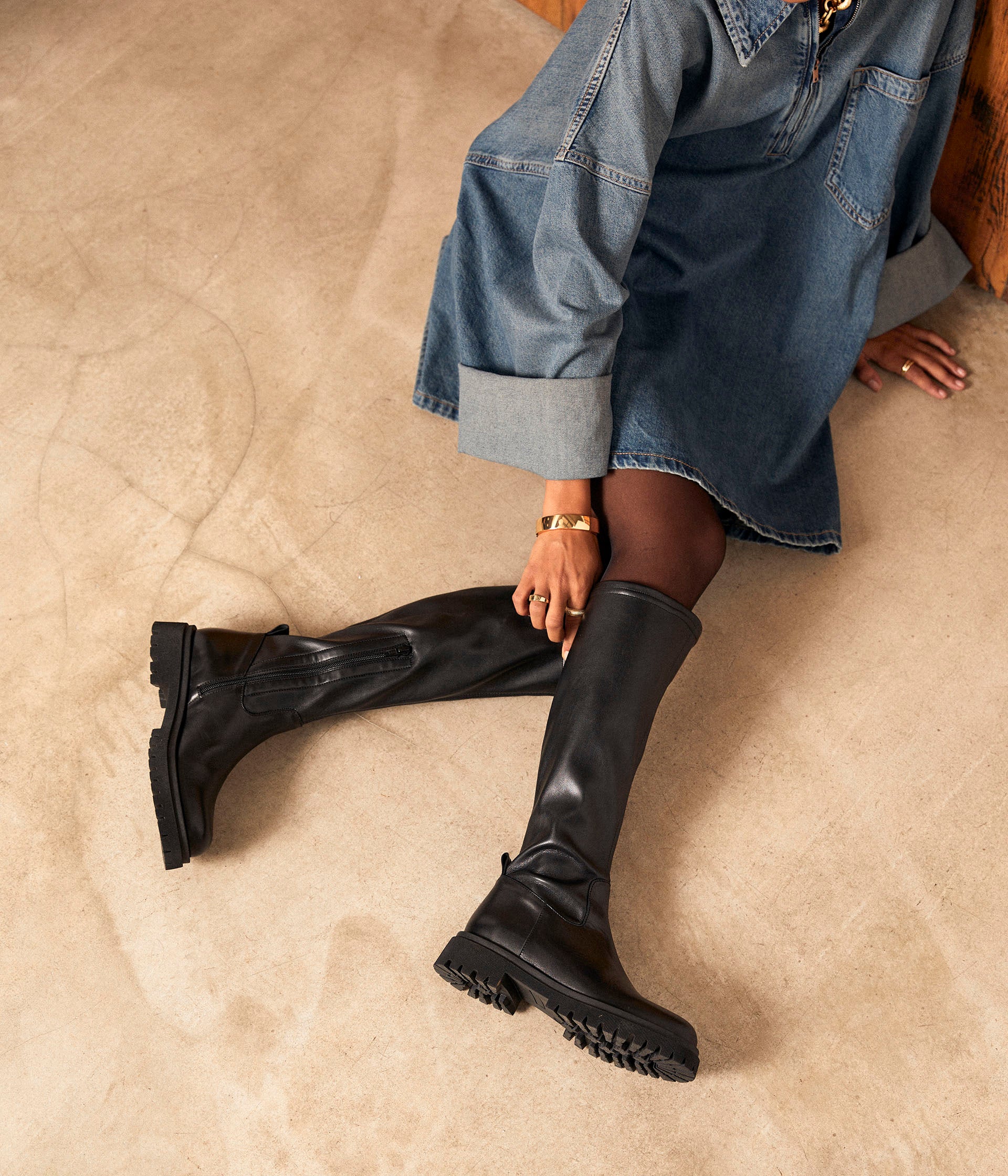 Bottes cuir noir Ysalis