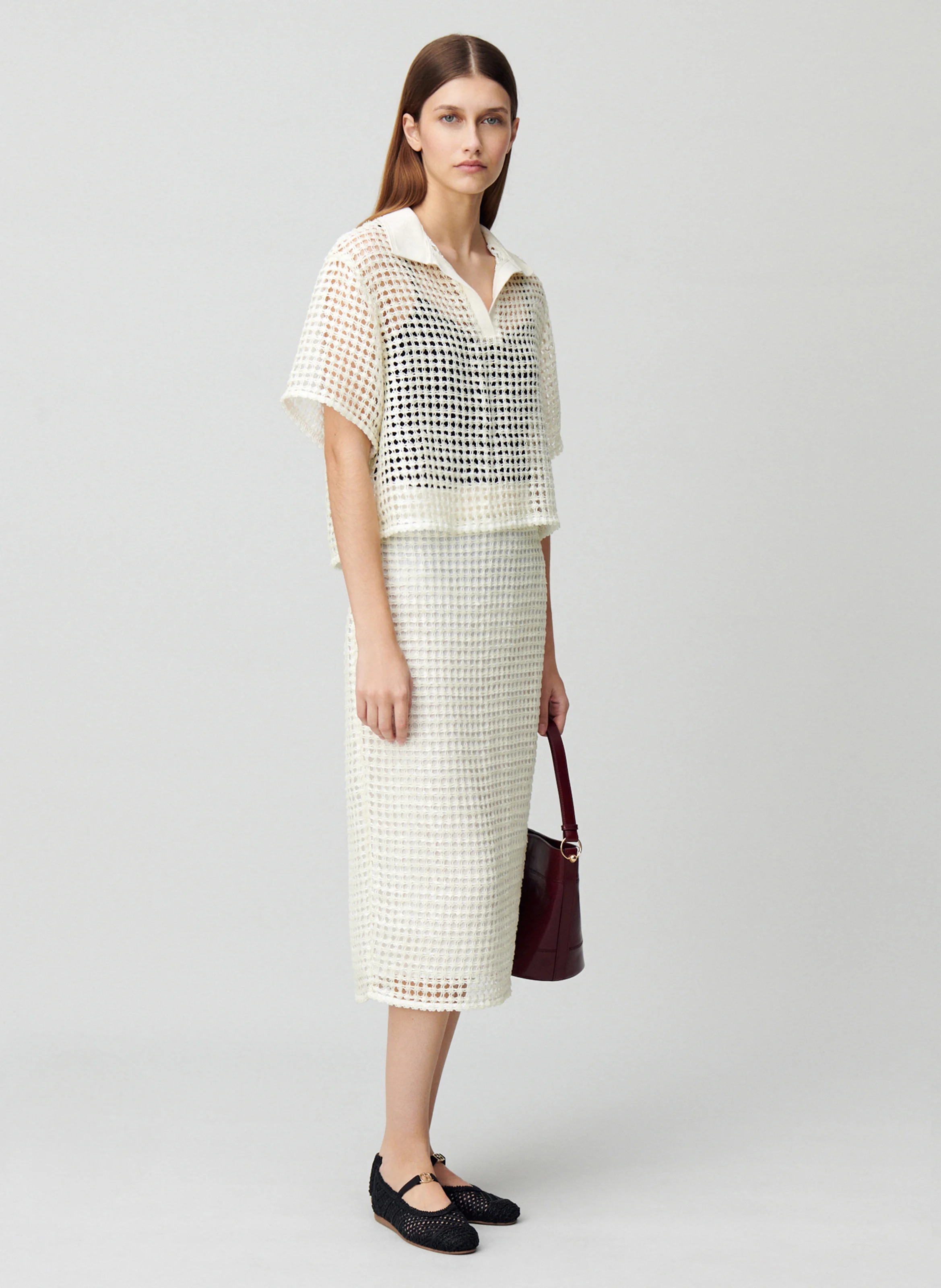 Top droit col classique | Blanc