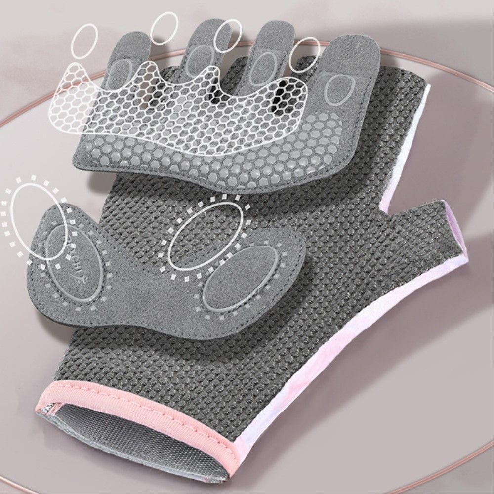 (1 Paar) Gr. S Atmungsaktive Fitness Trainingshandschuhe Rutschfeste Gym Handschuhe für Krafttraining / Bodybuilding / Crossfit - Lila