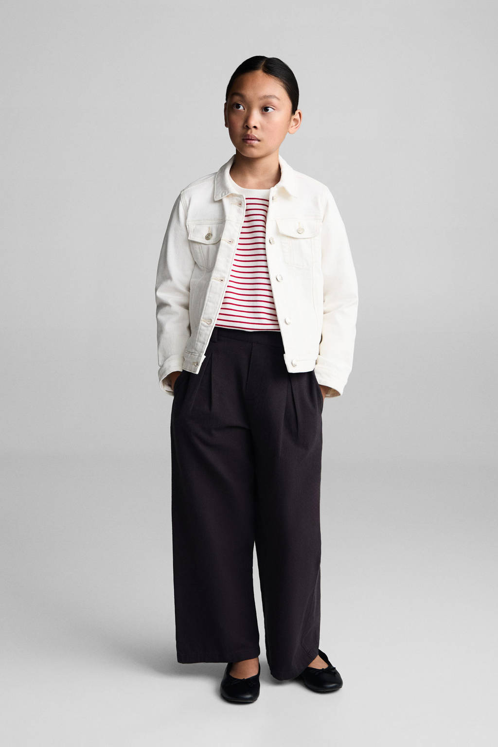Mango Kids wide leg broek antraciet
