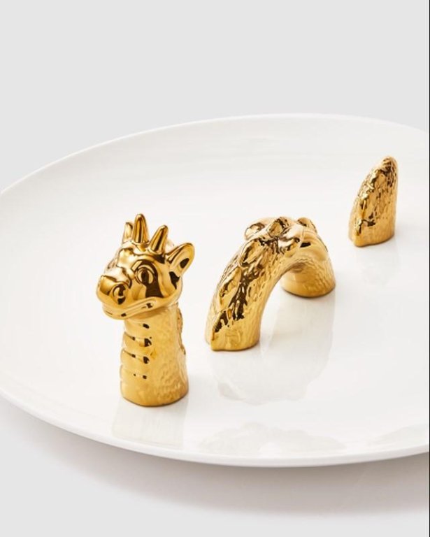 POLSPOTTEN Dragon Plate dienblad Ø40 goud