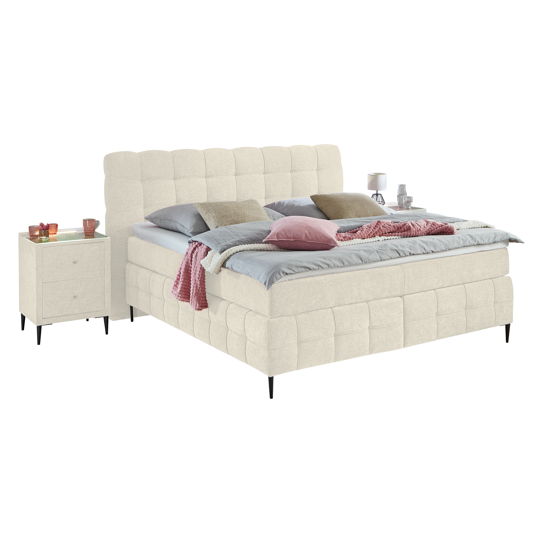 Boxspringbett - ivore - Kaltschaumtopper - H2/H3 - 180x200 cm