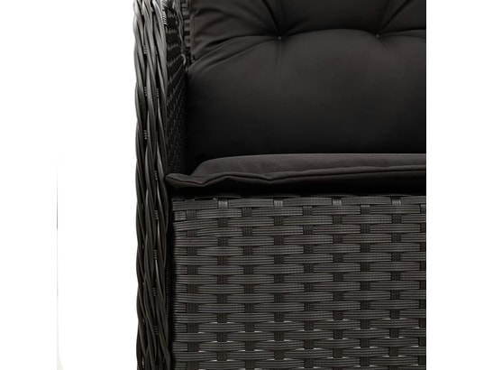 VIDAXL - Ensemble table et chaises Ensemble à manger de jardin coussins 7pcs noir résine tress...