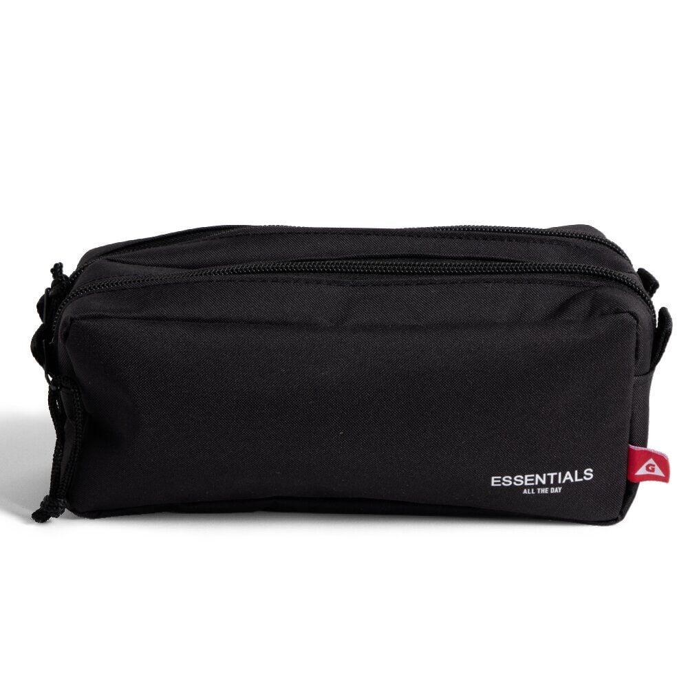 Trousse double fermeture à glissière polyester bleu