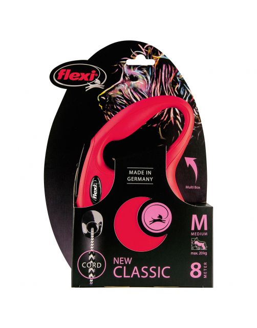 Flexi Rollijn Classic Koord M Rood - Hondenriem
